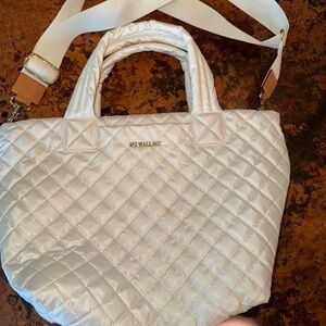MZ Wallace Cream Quilted Tote